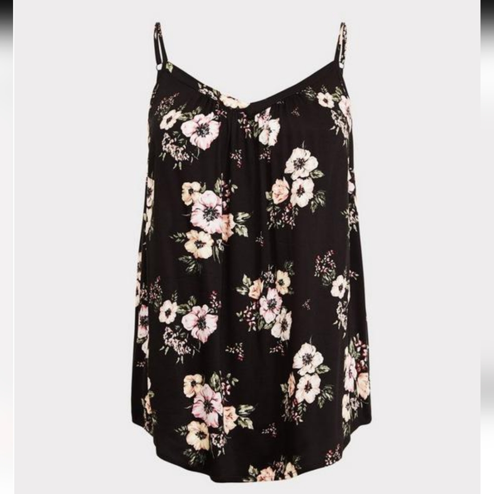 Torrid sz 5 black floral tank top